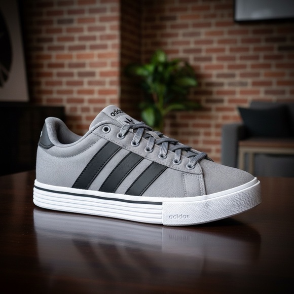 adidas Other - Authentic Adidas Daily 4.0 Gray and Black Striped Sneakers Men size 7 or women 8